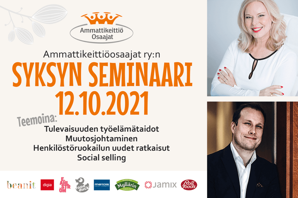 Foodduck mukana virtuaalisesti Ammattikeittiöosaajien hybridiseminaarissa 12.10.2021